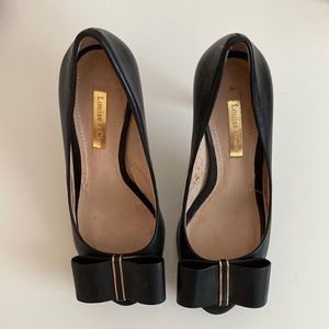 Louise et Cie black bow pumps